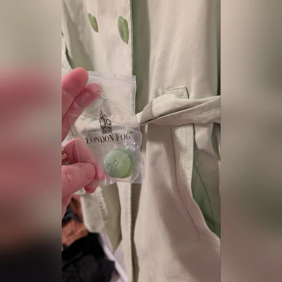 London Fog Bright Lime Green Trench Coat - Picture 10 of 12